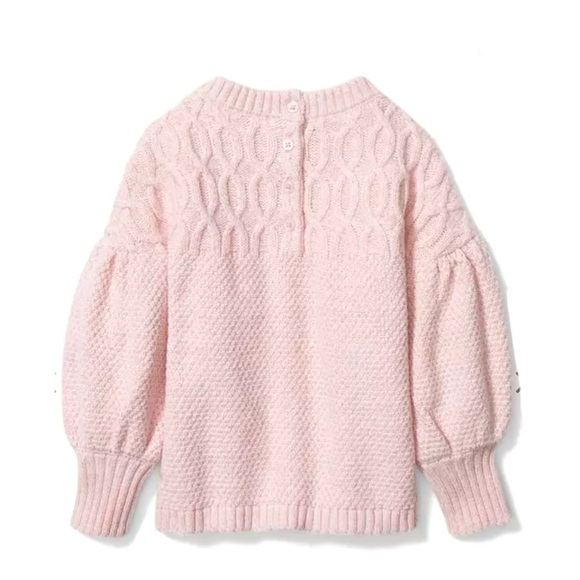 Janie and Jack Textured Wool Blend Sweater, Pink Cable Knit, Size 18-24 Months - Picture 2 of 11